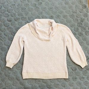 Easel cowl neck pullover cream sweater